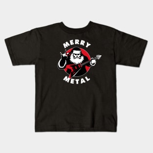 Merry Metal | Santa Claus Playing Heavy Metal Guitar Kids T-Shirt